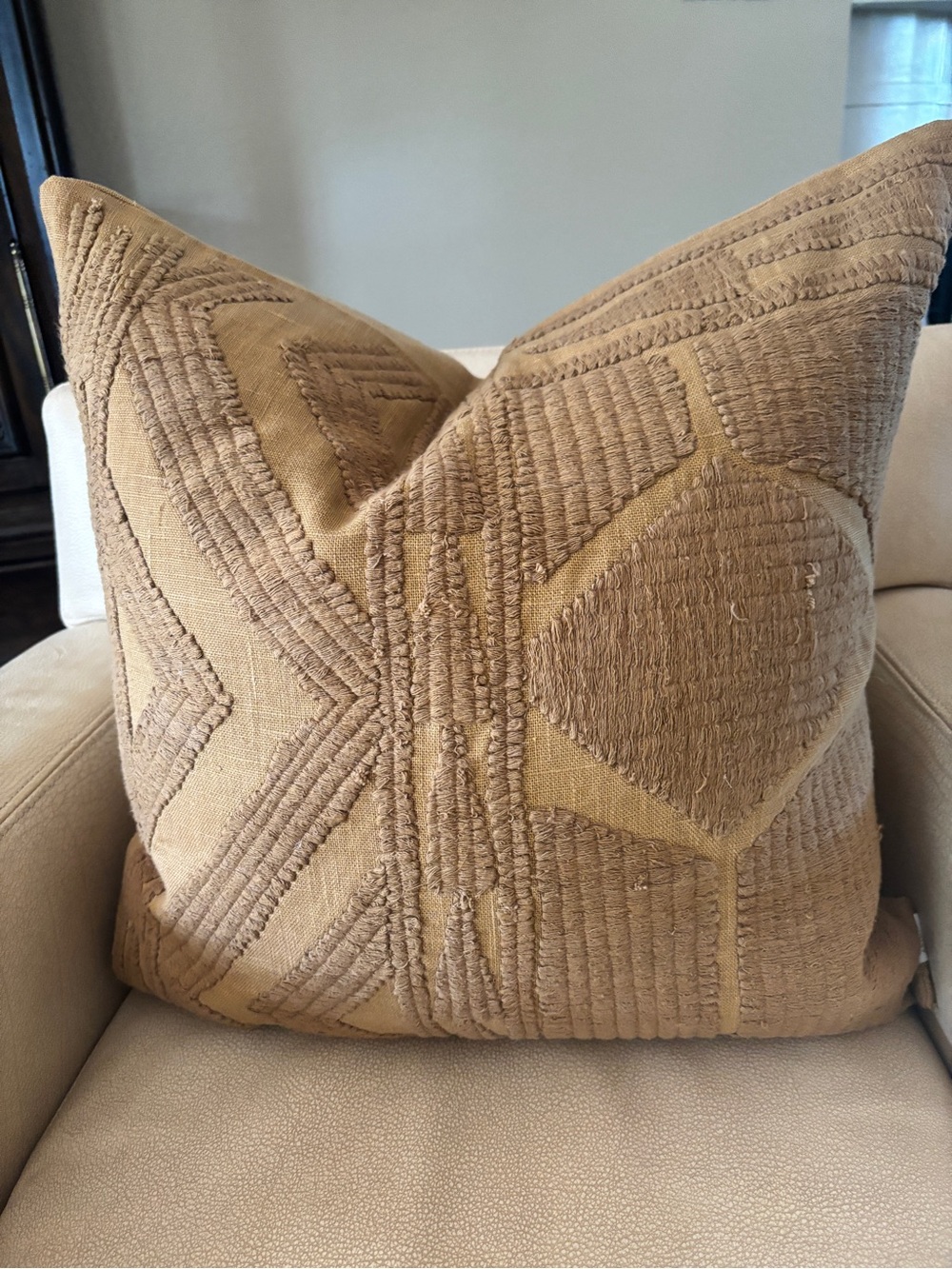 NWT-  ARHAUS Textured Neutral Woven Cushion Cover - Beige/Tan